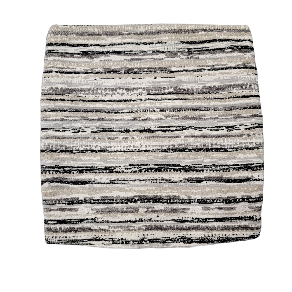 Modern Textured Striped Throw Pillow Covers Set of 2 Black Gray Cream 19”x19” - Picture 5 of 16